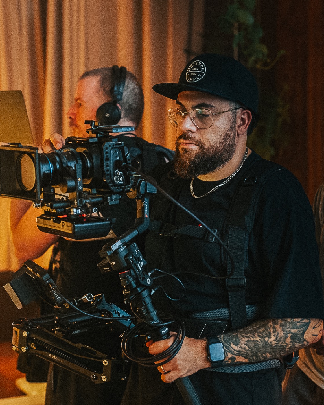 Chady Ghorayeb — operating a camera rig on set